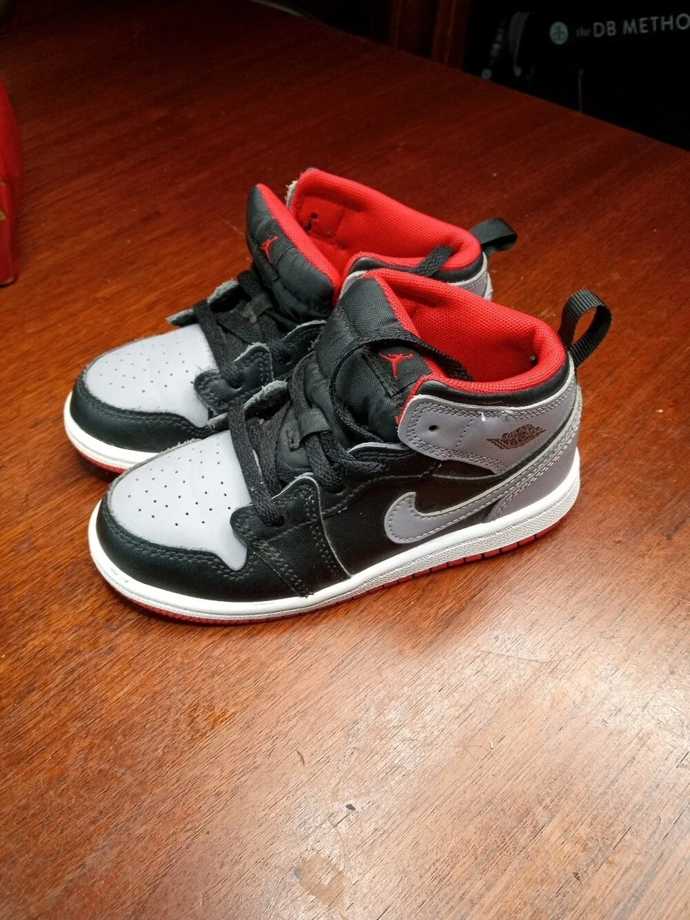 Nike Air Jordan 1 Mid Black Cement Grey DQ8425-006 KIDS SIZE 10C